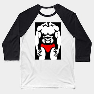 Muscle Man Physique Red Speedo Baseball T-Shirt